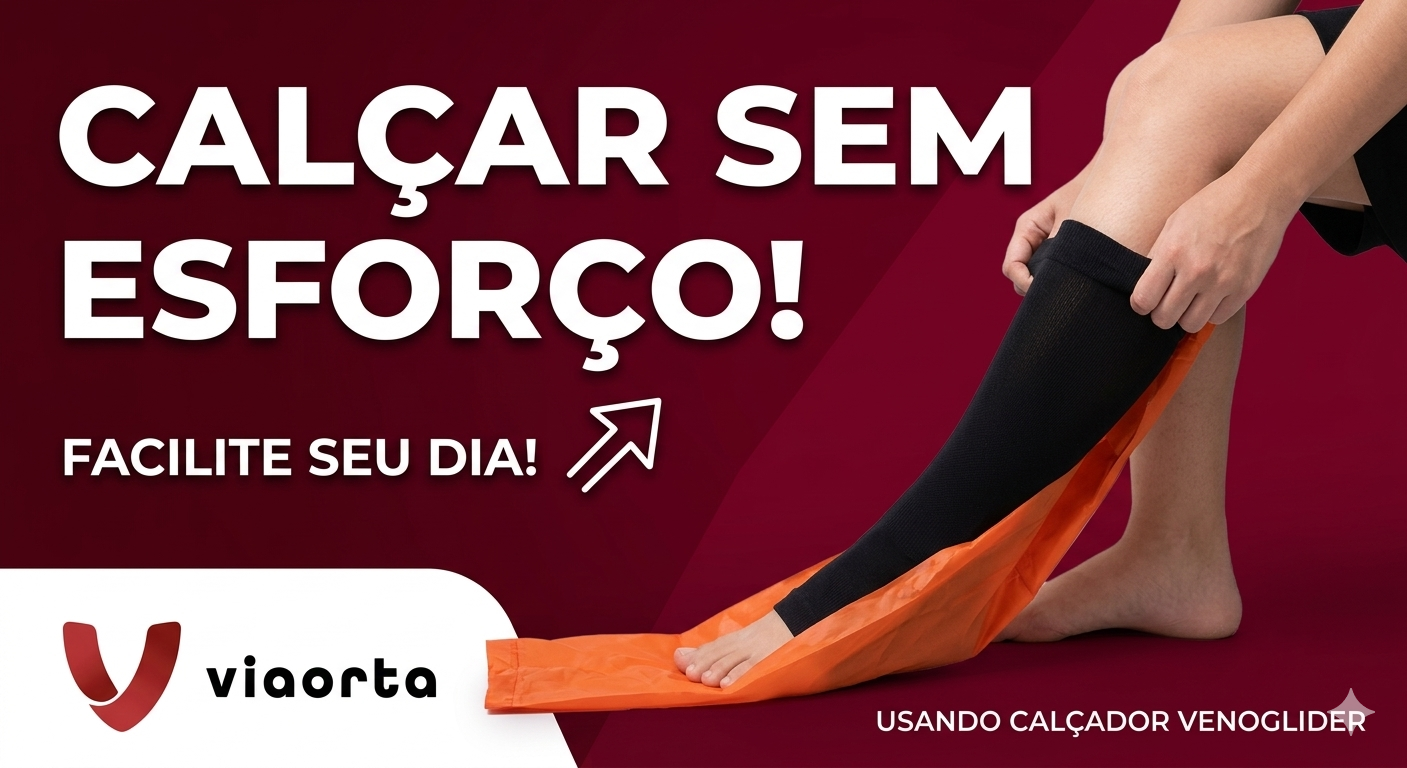 Usando o calçador para vestir meias Venosan - pé fechado
