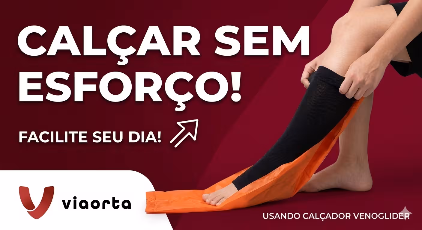 Usando o calçador para vestir meias Venosan - pé fechado