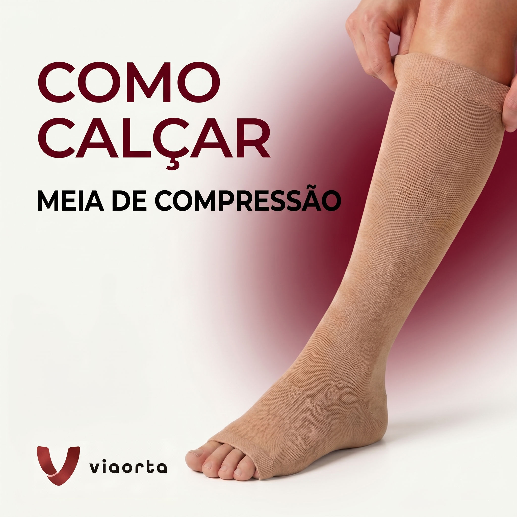 Usando o calçador para vestir meias Venosan - pé aberto