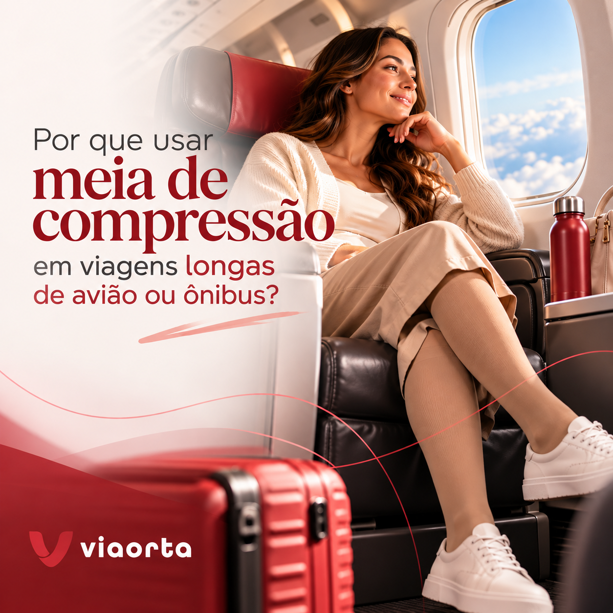 Por que usar meia de compressão em viagens longas de avião ou ônibus?